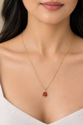 Garnet Beaded Chain Necklace