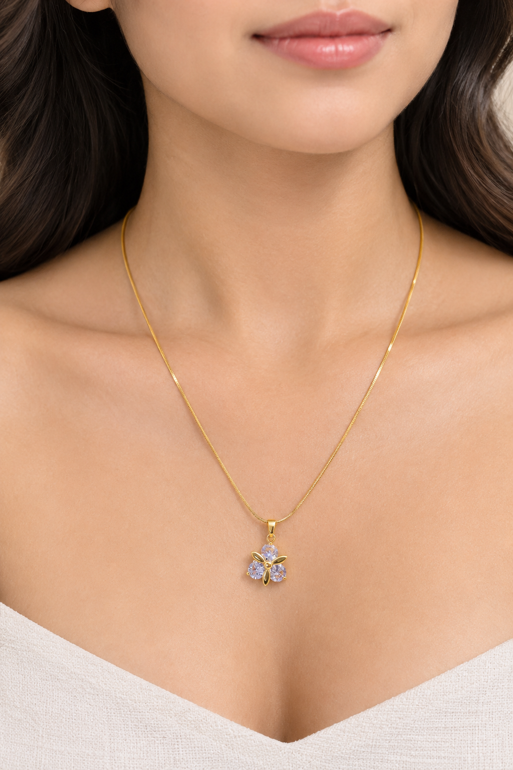 Ruby Solitaire Beaded Chain Necklace